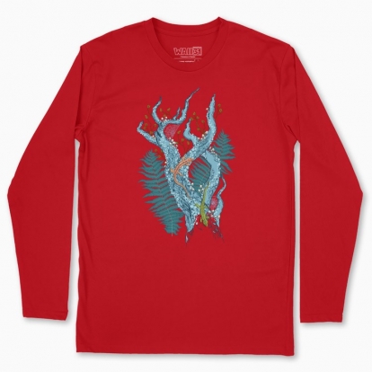 Men's long-sleeved t-shirt "Lizards in the forest thicket"