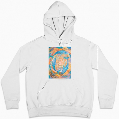 Women hoodie "Dolphins and dancing ocean"