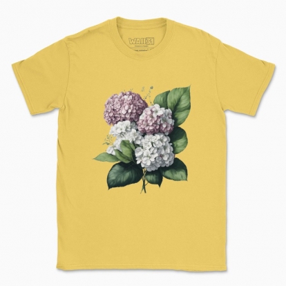 Men's t-shirt "Flowers / Hydrangea bouquet / Pink hydrangeas"