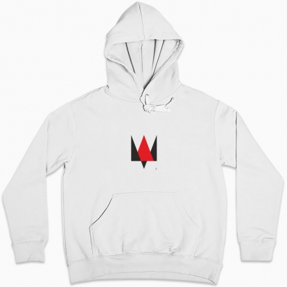 Women hoodie "Trident minimalism (red and black)"