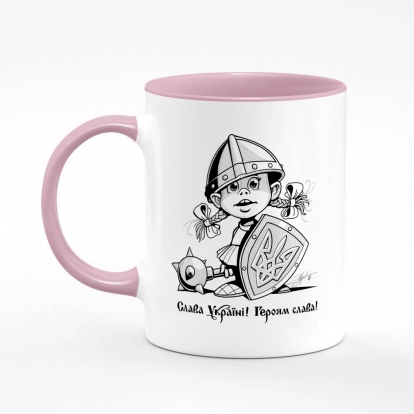 Printed mug "Little defender. Girl"