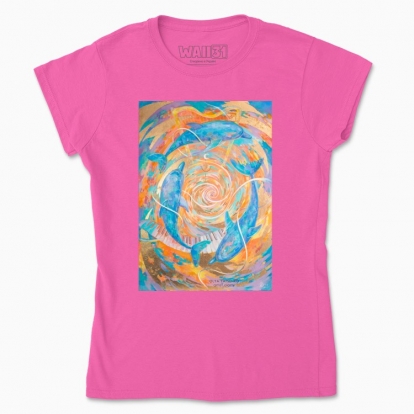 Women's t-shirt "Dolphins and dancing ocean"