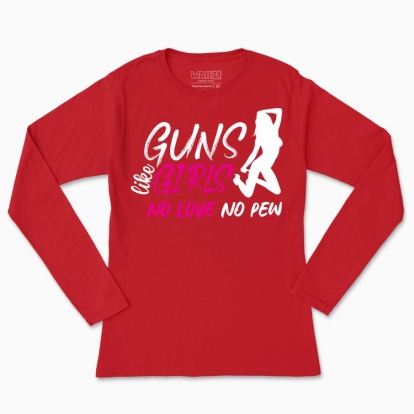 Women's long-sleeved t-shirt "Guns like Girls"