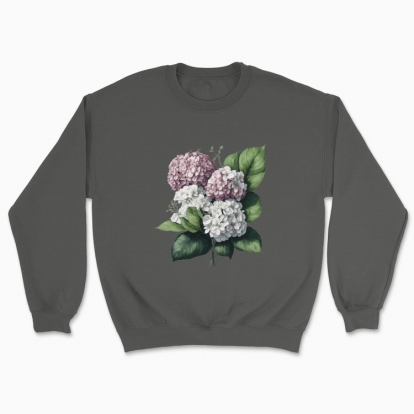 Unisex sweatshirt "Flowers / Hydrangea bouquet / Pink hydrangeas"