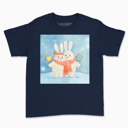 Дитяча футболка "Пухнасті зимові кролики"