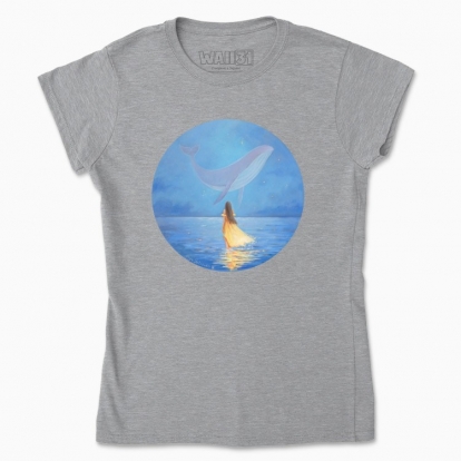 Women's t-shirt "The Girl in yellow dress and the Whale"