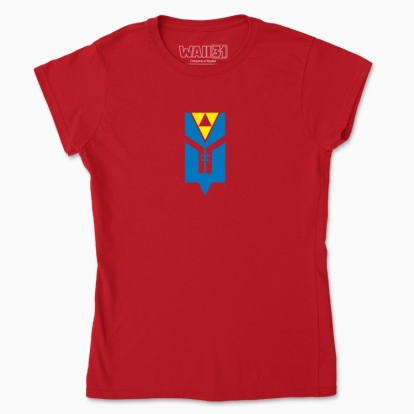 Women's t-shirt "Trident - a flower. (yellow and blue)"