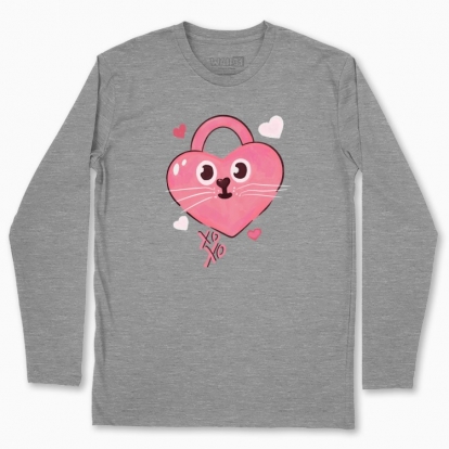 Men's long-sleeved t-shirt "lock Heart love"