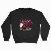 Unisex sweatshirt "Rustic Dark Burgundy Peony Bouquet"