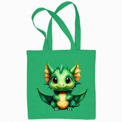 Еко сумка "Зелений милий дракоша"