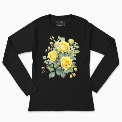 Women's long-sleeved t-shirt "A bouquet of yellow roses"