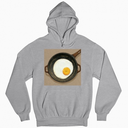 Man's hoodie "An egg in a pan"