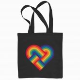 Eco bag "Heart made of two GLBT rainbows"