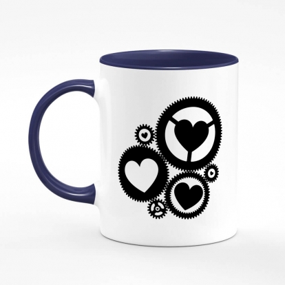 Printed mug "Gears with hearts"