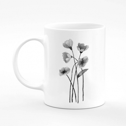 Printed mug "Ink flowers"