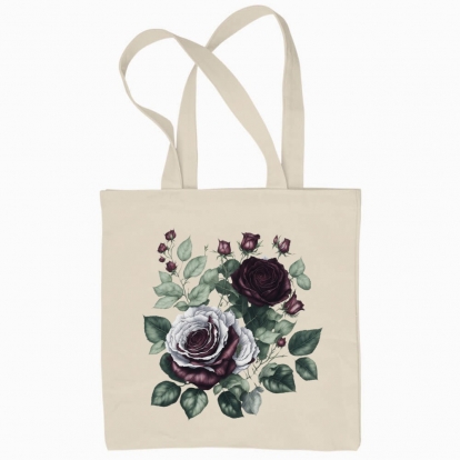 Еко сумка "Квіти / Драматичні троянди / Букет з трояндами"