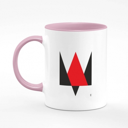 Чашка з принтом "Тризуб мінімалізм (червоно-чорний)"