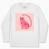 Men's long-sleeved t-shirt "Pink cat"