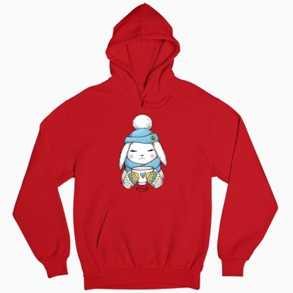 Man's hoodie "Cute Winter Bunny"