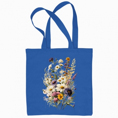 Еко сумка "Квіти / Букет польових квітів / Традиційний букет"
