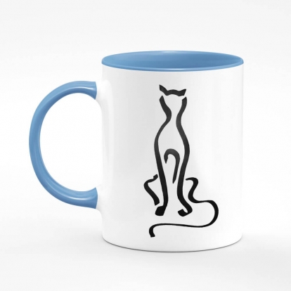 Чашка з принтом "Кіт, який спостерігає"