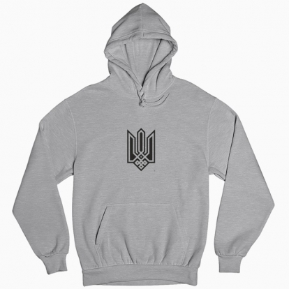 Man's hoodie "Trident (Black monochrome)"