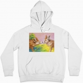 Women hoodie "Foxes. The first meeting"