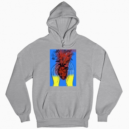 Man's hoodie "Ukraine's heart"