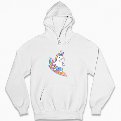 Man's hoodie "Unicorn Surfer"