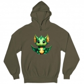 Man's hoodie "The green sweet dragon"