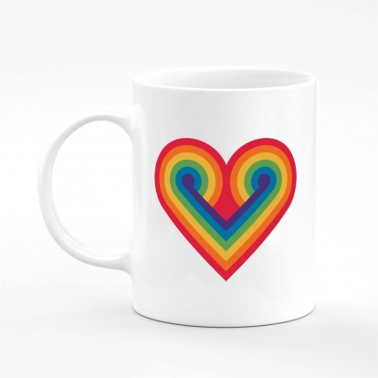 Printed mug "Heart LGBT rainbow"