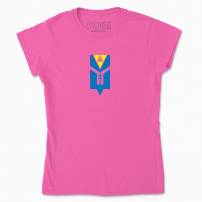 Women's t-shirt "Trident - a flower. (yellow and blue)"