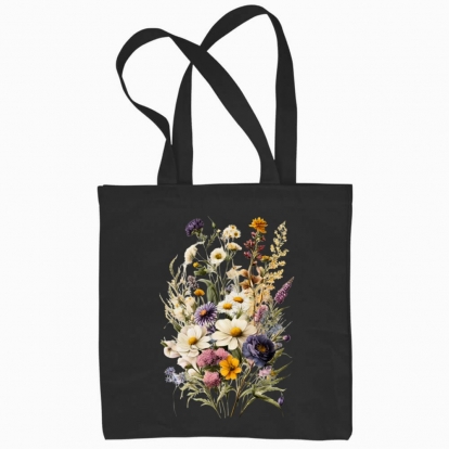 Еко сумка "Квіти / Букет польових квітів / Традиційний букет"