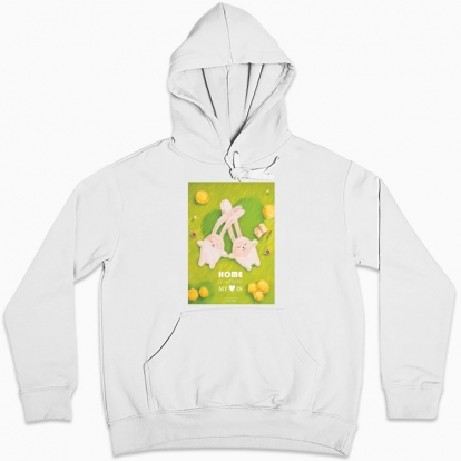 Women hoodie "Rabbits. Home is where my heart is"