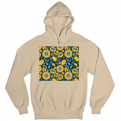 Man's hoodie "Sunflowers field"