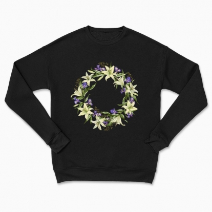 Сhildren's sweatshirt "A wreath of white lilies and irises"