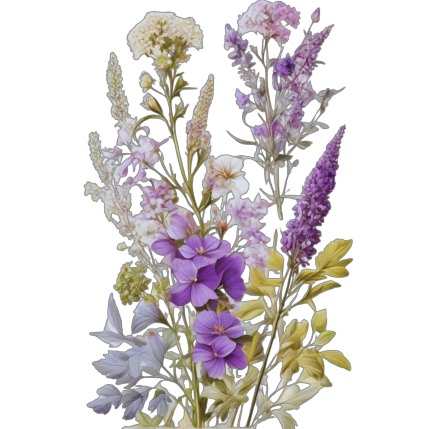 Польові квіти / Букет польових квітів і трав / Фіолетовий букет