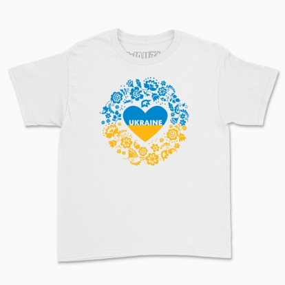 Children's t-shirt "I love Ukraine! Yellow-blue wreath"