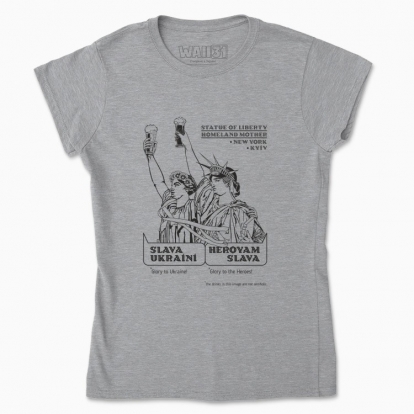 Women's t-shirt "Liberty and Mother (black monochrome)"