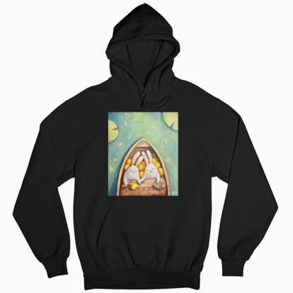 Man's hoodie "Bunnies. Something about Love"