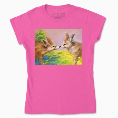 Women's t-shirt "Foxes. The first meeting"