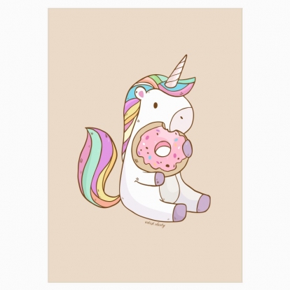 Poster "Unicorn with Donut"