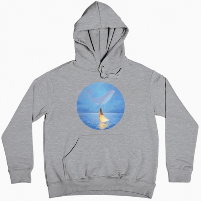 Women hoodie "The Girl in yellow dress and the Whale"