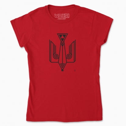 Women's t-shirt "Trident falcon. Black monochrome"