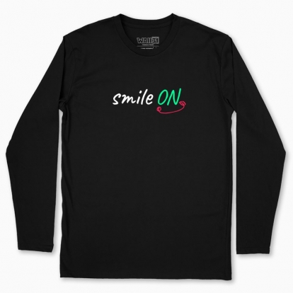 Men's long-sleeved t-shirt "turn on your smile"