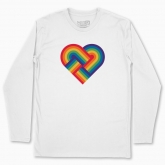 Men's long-sleeved t-shirt "Heart made of two GLBT rainbows"