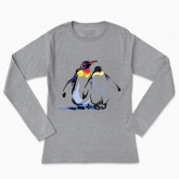 Women's long-sleeved t-shirt "Emperor penguins in love"