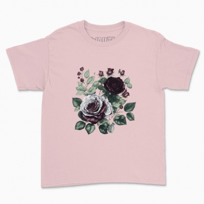 Children's t-shirt "Flowers / Dramatic roses / Bouquet of roses"