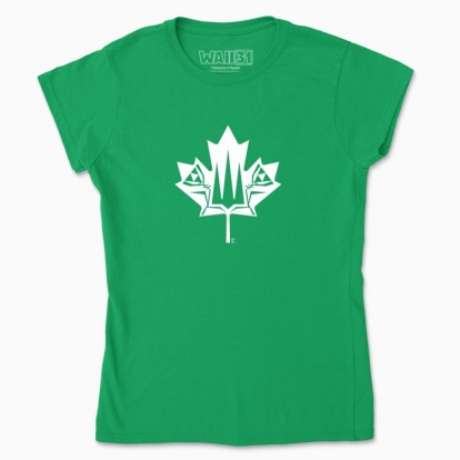 Women's t-shirt "Canada and Ukraine forever together. (white monochrome)"
