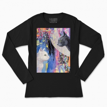 Women's long-sleeved t-shirt "Cats. Day and Night"